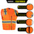 orange safety vest 4 pocket feature with zipper
