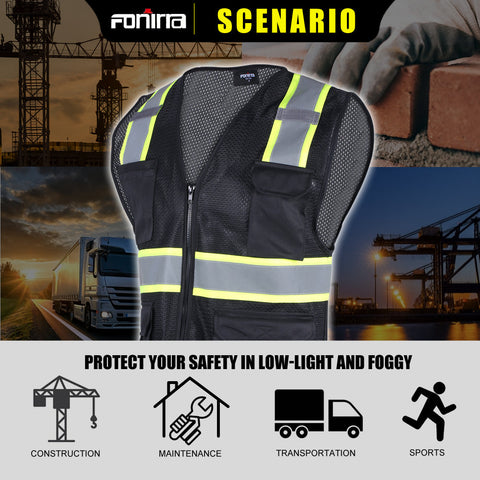 black safety vest multiple scenario