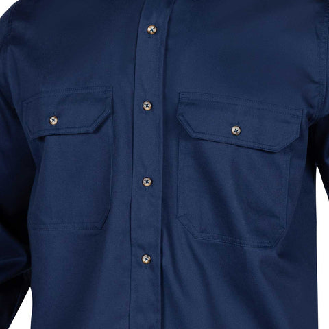 flame retardant button down long sleeve shirt
