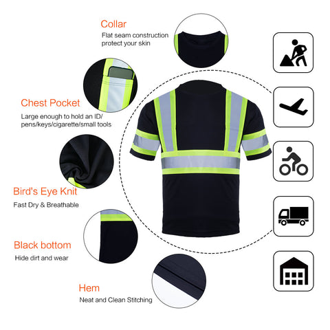 bird's eye knit safety shirt
