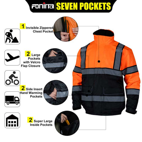 safety jacket with large pockets