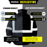 ansi/isea class 3 hi vis safety jacket black