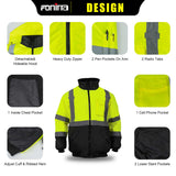 multi pocket men's work hi vis jacket