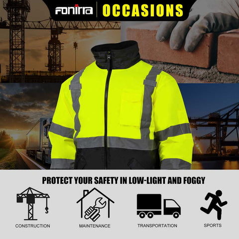 ourdoor hi vis winter safety jacket