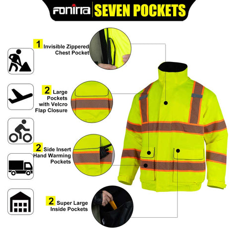 JK50-YY ANSI 300D Oxford Waterproof Reflective Jacket