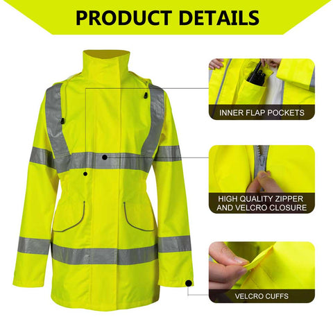 multi pocket safety raincoat