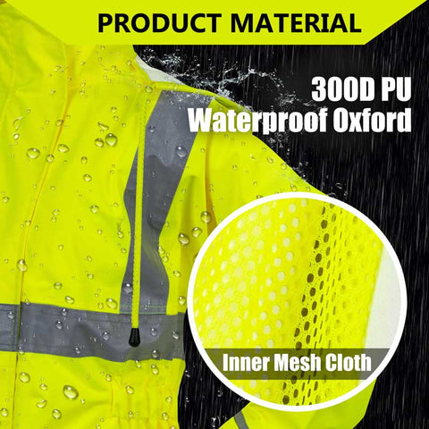 300D PU raincoat