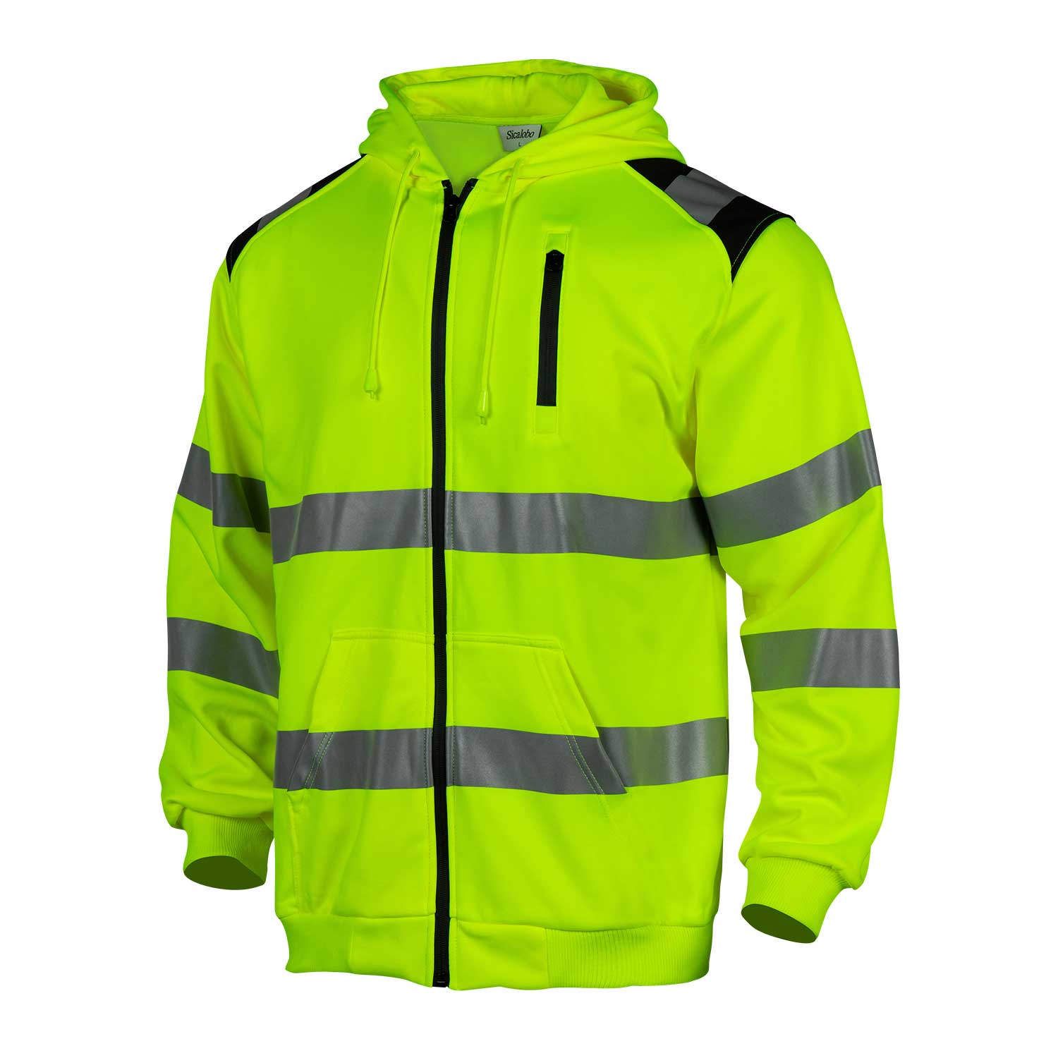 SW05Y OSHA Class 3 Hi Vis Hoodie Full Zip 100% Polyester Fleece