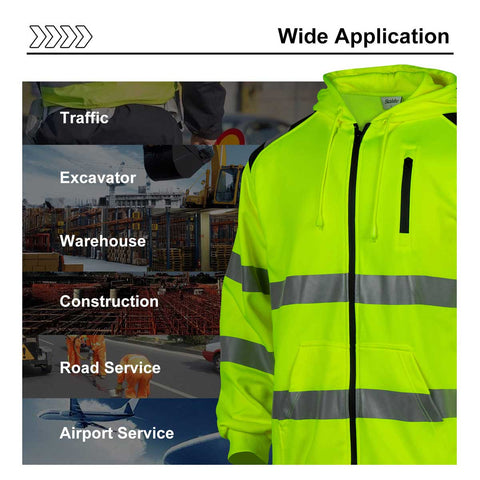 hi vis hoodie for construction warehouse transpotation