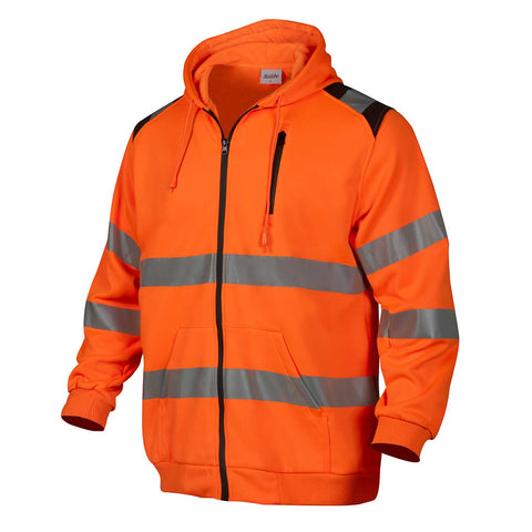 orange full zip hi vis hoodie