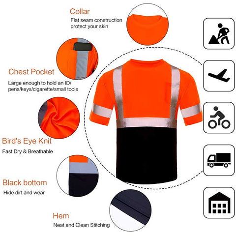 orange color hi vis shirt