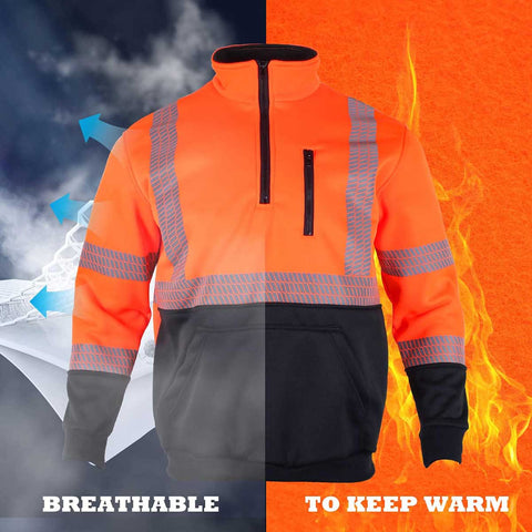 cold weather hi vis winter safety hoodie