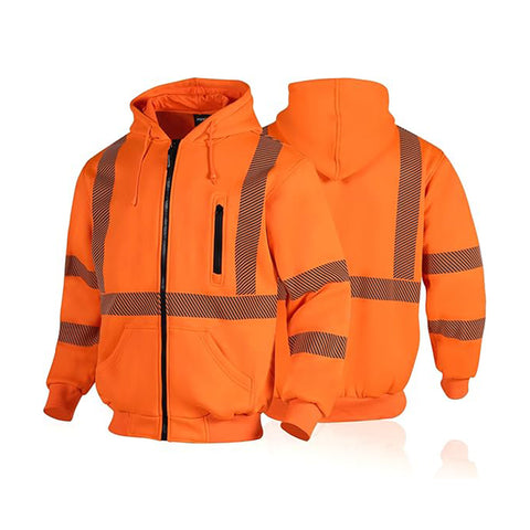 SW08Y Fleece ANSI Class 3 High Vis Full Zip Safety Sweatshirt