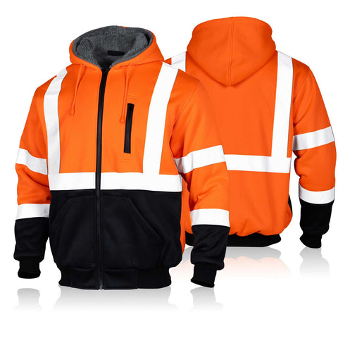 construction safety sweatshirt with reflective strips