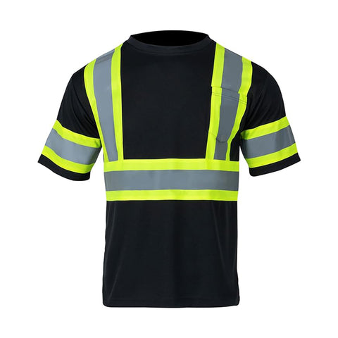 Hi Vis Black Safety T Shirts