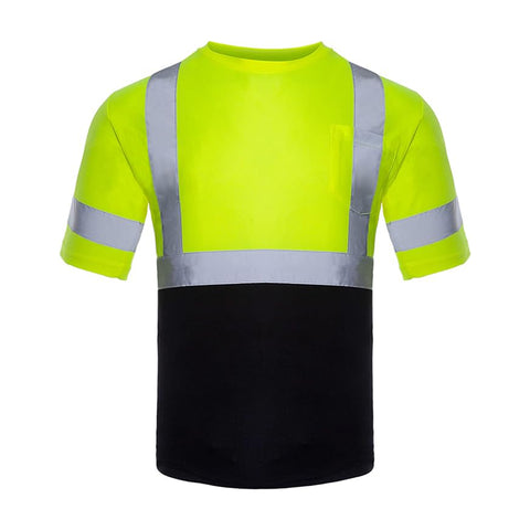 Reflective Hi Vis Safety Shirt Yellow 