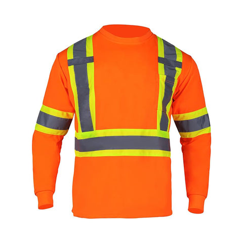 orange color work safety shirt