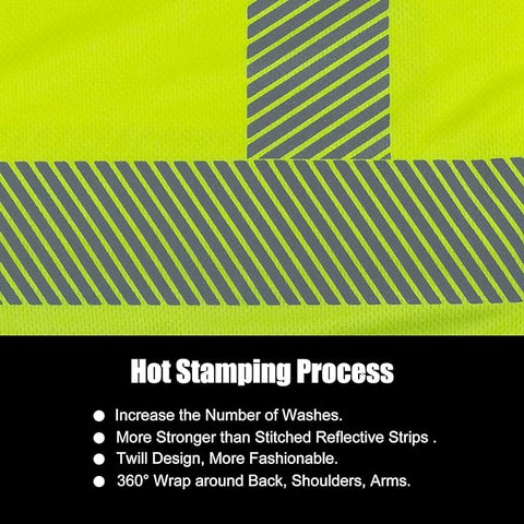 safety shirt with hot stamping process reflective strips
