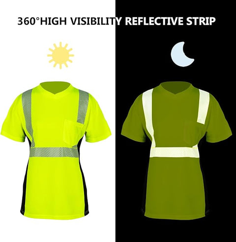 short sleeve reflective work safeety shirt