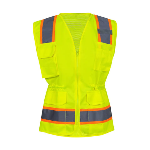 VT07 Women Black Mesh High Viz Clothing Safety Vest