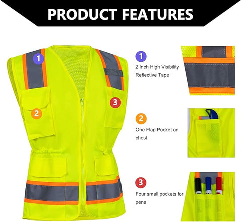 Multi Pocket Women's Safety Vest
