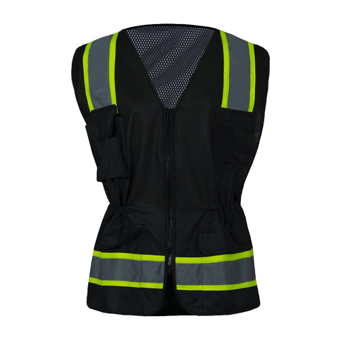 women's hi vis vest with adjustable waist