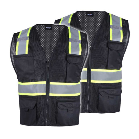 2 pack black safety vest