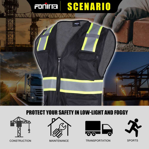 black reflective vest
