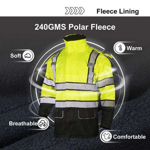 breathable high visibility rain jacket​