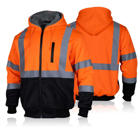 fleece hi vis hoodie safety jacket