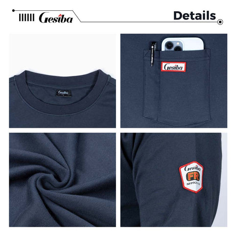 Navy blue t-shirt, fabric texture, and pocket detail
