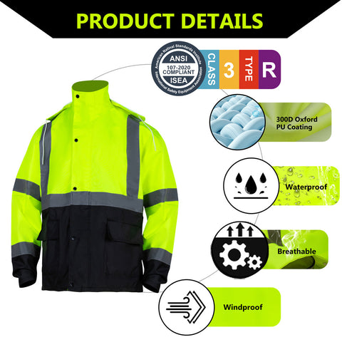 type r class 3 breathable waterproof rian jacket