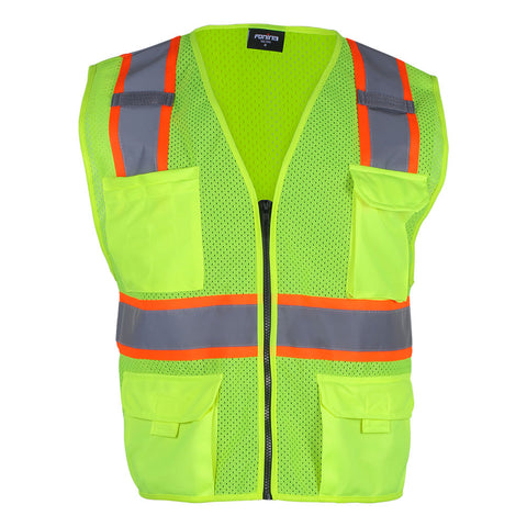 VT01 Blue Reflective Hi Vis Mesh ANSI Class 2 Safety Vest