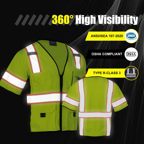 VT05 Class 3 Short Sleeve Safety Vest With Pocket