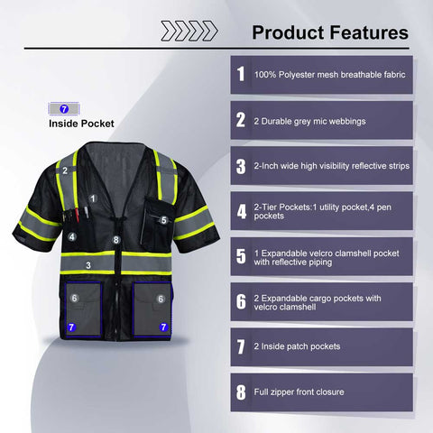 8 pockets work vest