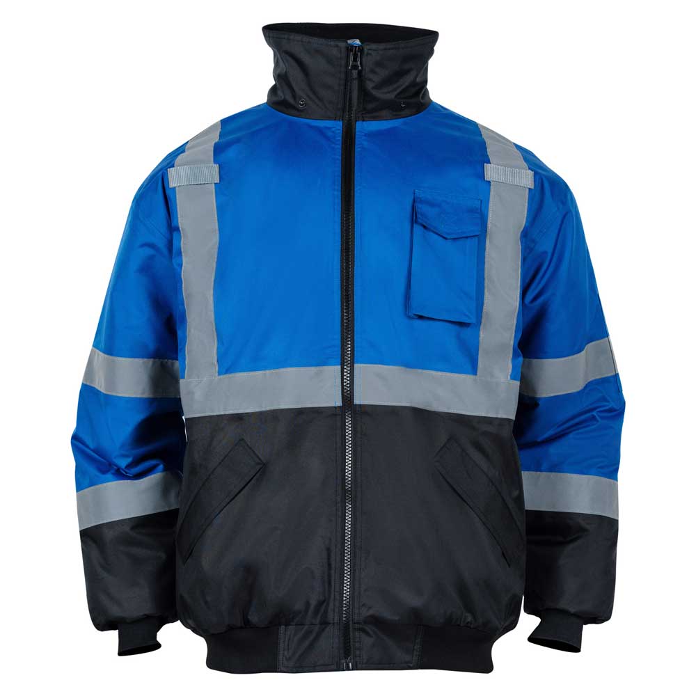 JK45BL OSHA 100% Polyester Fleece Lining Blue Safety Reflective Jacket ...