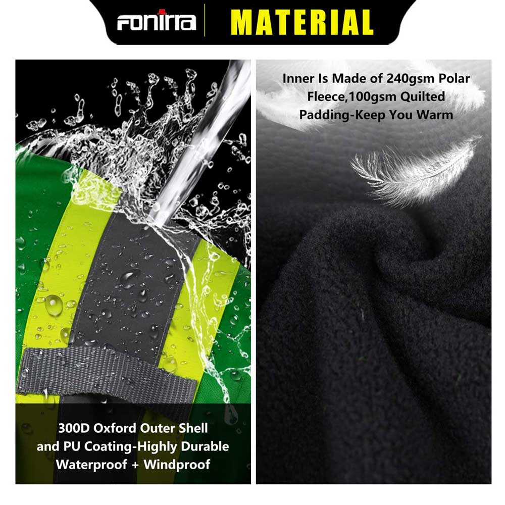 JK47 Green High Visibility Oxford Shell Waterproof Reflective Jacket ...