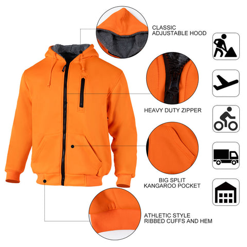 heavy duty zipper adjustable hoode boi pocket winter hoodie