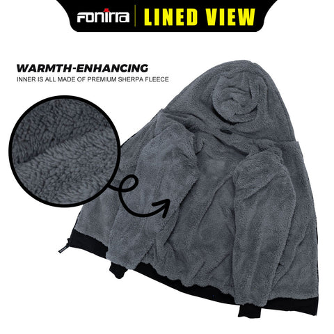 WARMTH-ENHANCING INNER IS ALL MADE OF PREMIUM SHERPA FLEECE