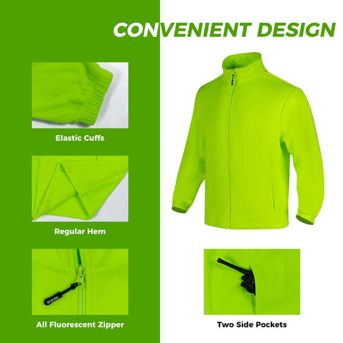 Green sweatshirts with features highlighted on a green background