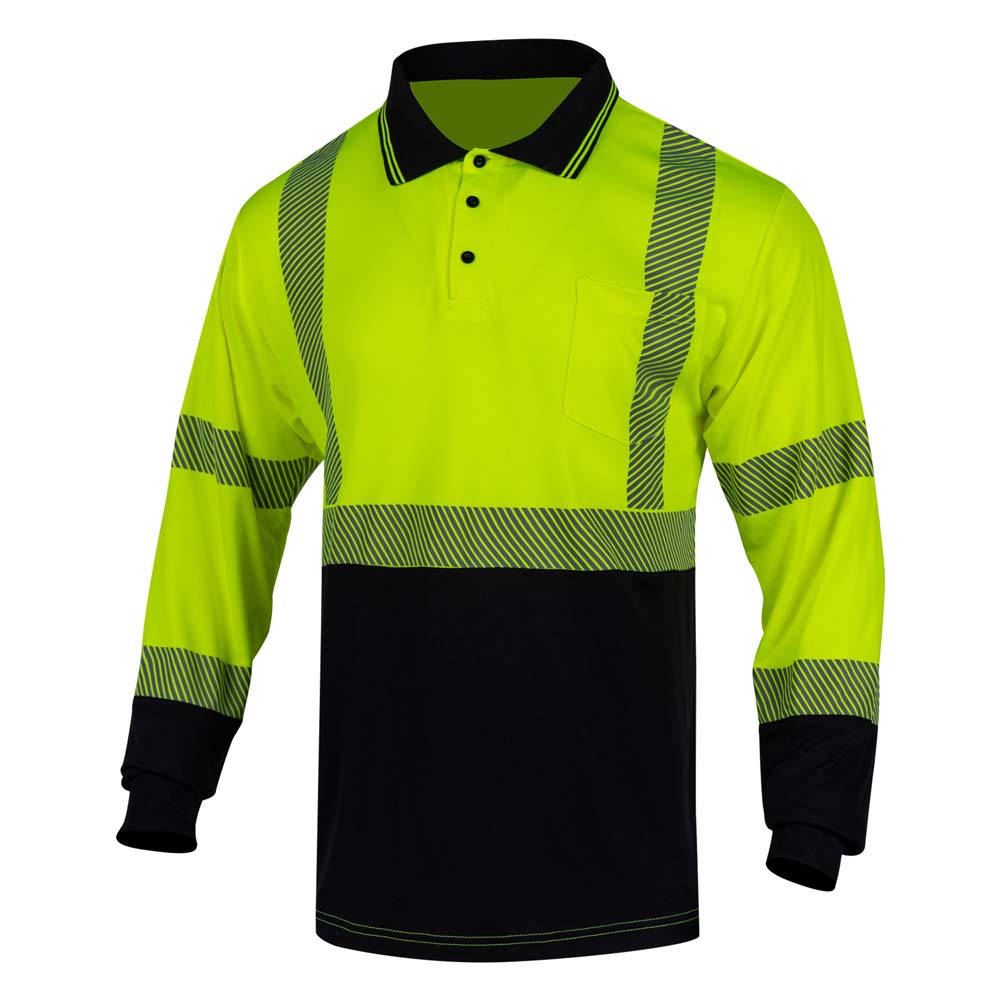 Hi Viz Class 3 Long Sleeve Safety Yellow Polo Shirts– fonirra
