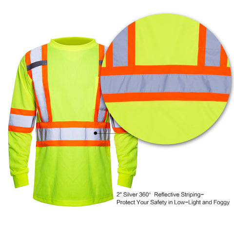 high visibility yellow reflective shirt