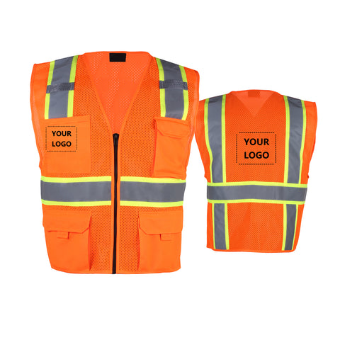 【Custom Logo--Contact Us First】20 Pieces High Visibility Safety Vests Reflective for Men