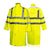 RT1002 High Visibility Safety Raincoat Reflective With Pockets And Zipper Long Jacket