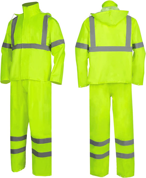 hi vis waterproof safety rainsuit