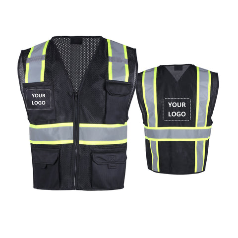 【Custom Logo--Contact Us First】20 Pieces High Visibility Safety Vests Reflective for Men