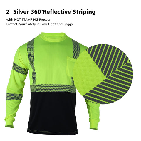 hi vis breathable shirt with reflective strips
