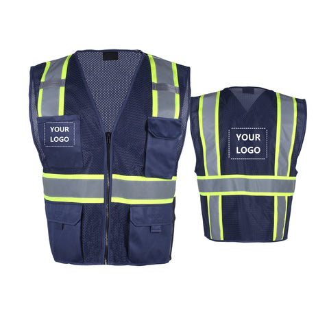 【Custom Logo--Contact Us First】20 Pieces High Visibility Safety Vests Reflective for Men