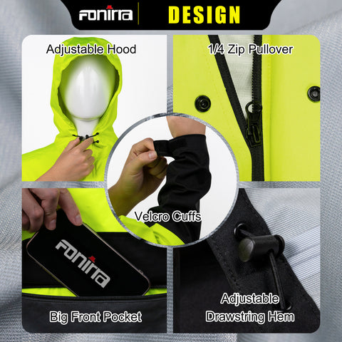Safety Rain Wear with Adjustable Hood
