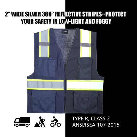 【Promotional Discount】Safety Shirts/Vests for Men High Visibility Reflective with Pockets Hi Vis Work Shirts/Vests